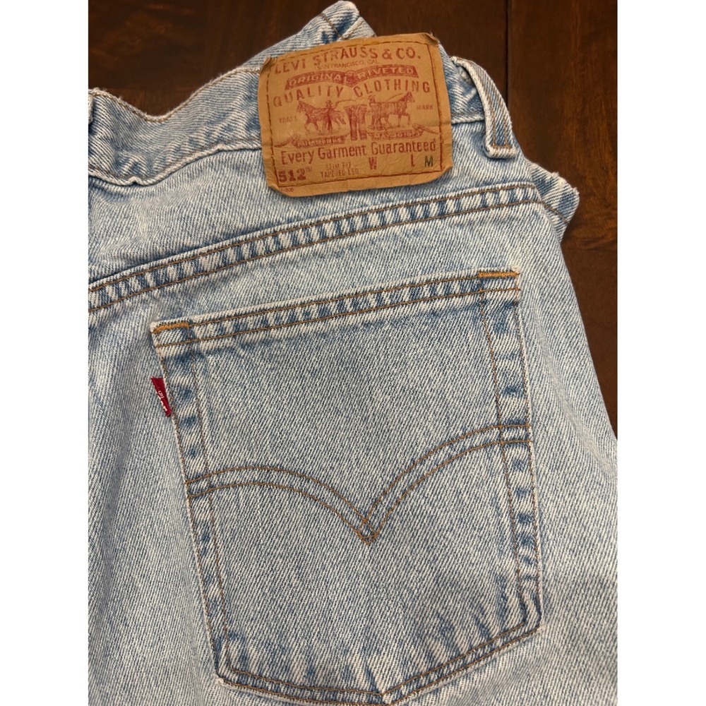 Levi's 512 Slim Fit Tapered Leg Jeans Womens 14 Light Wash Vintage USA